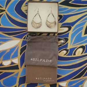 Silpada Silver Geometric Dangle Drop Earrings Hook Closure W3140